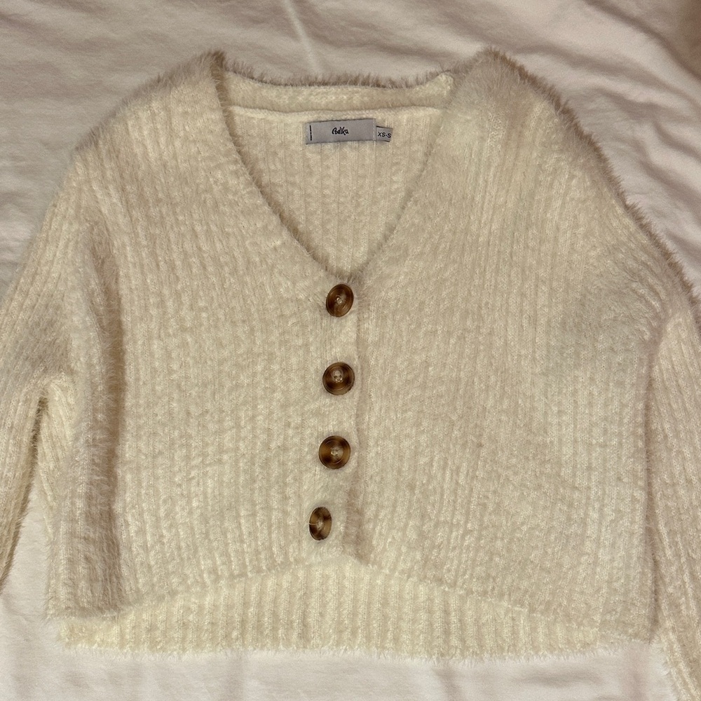 Cream Cardigan with Buttons